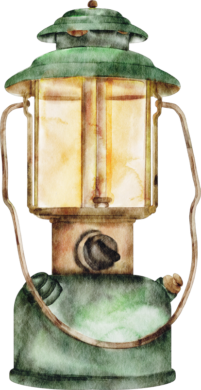 watercolor camping lantern