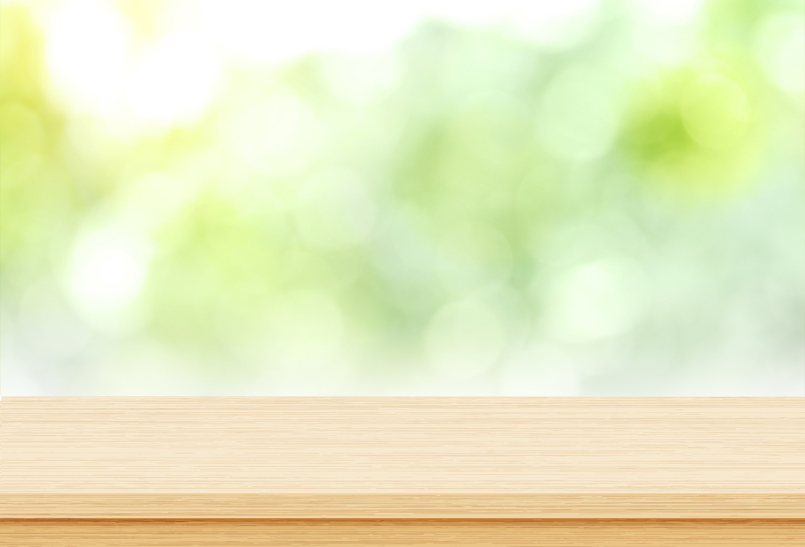 Empty wood table top on blur green from garden background, Template mock up for display of product